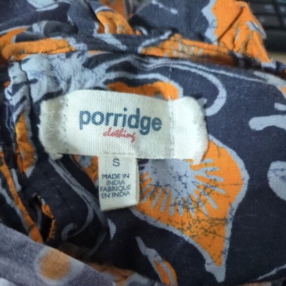 Anthropologie Porridge Darien Tunic Mini Dress Grey Blue Orange Smocked Size S - Picture 6 of 6